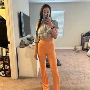 Women's Orange Knit Pants